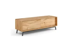 Mobile tv in legno naturale massello con ante a scorrimento