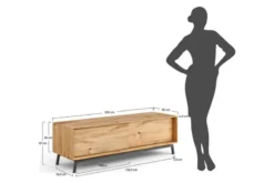 Mobile tv in legno naturale massello con ante a scorrimento