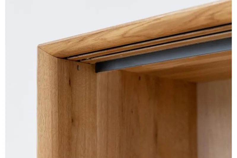 Mobile tv in legno naturale massello con ante a scorrimento