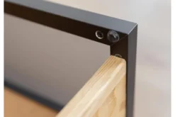 Mobile tv moderno in rovere naturale massello e vetro grafite