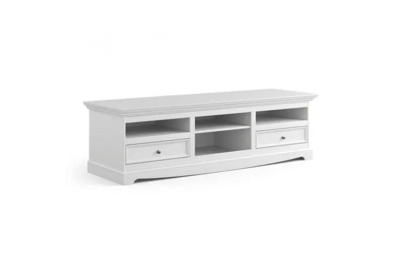 Mobile tv shabby chic bianco in pino massello