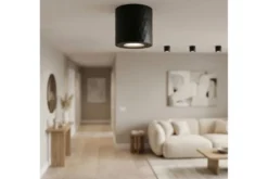 Plafoniera a forma di tubo metallo nero TIGO W1