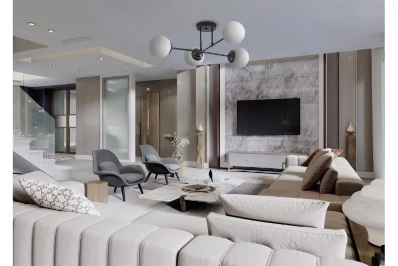Plafoniera a sfera nera da soffitto FINO W4