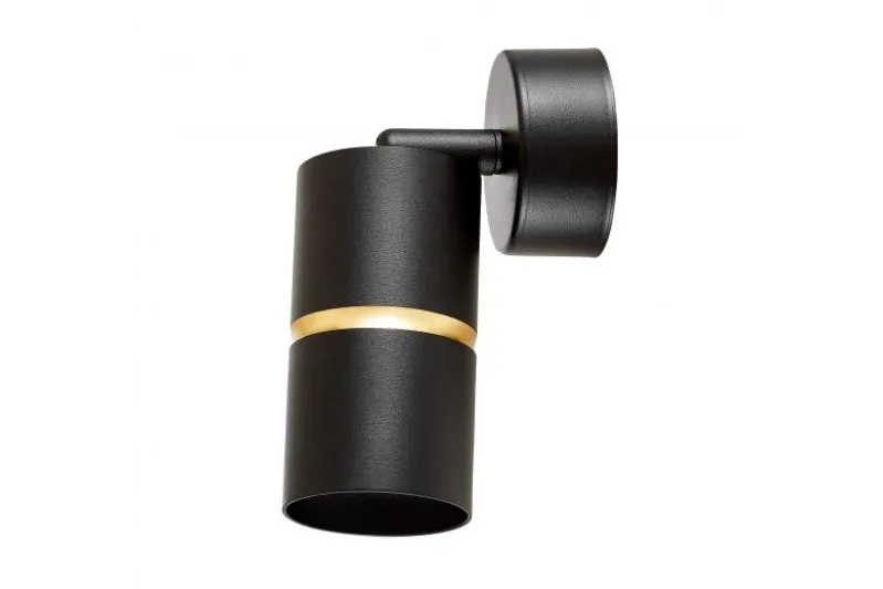 PLAFONIERA A TUBO MODERNA NERO E ORO ASTI W1