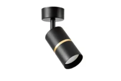 PLAFONIERA A TUBO MODERNA NERO E ORO ASTI W1