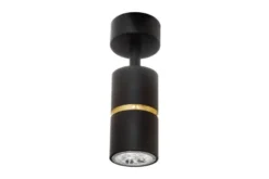 PLAFONIERA A TUBO MODERNA NERO E ORO ASTI W1