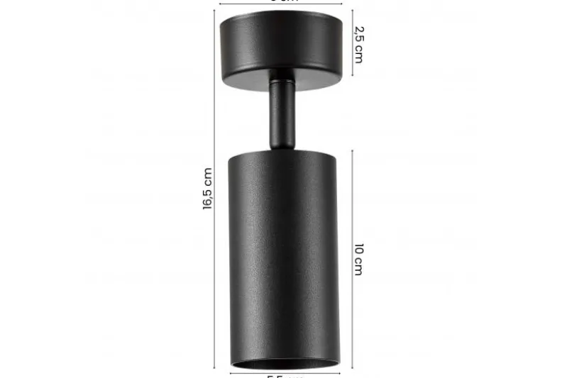 PLAFONIERA MODERNA NERA NEO W1