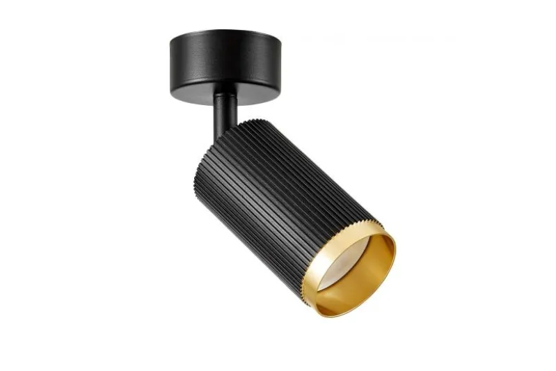 PLAFONIERA MODERNA NERO E ORO RINA W1