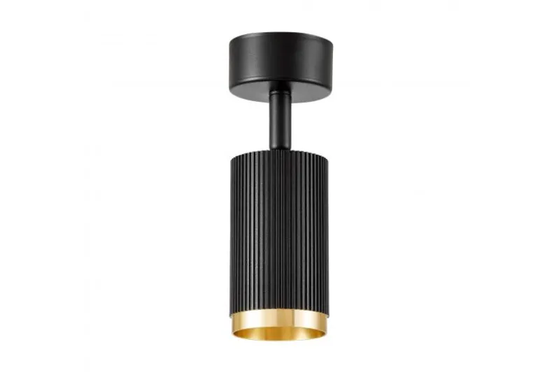 PLAFONIERA MODERNA NERO E ORO RINA W1