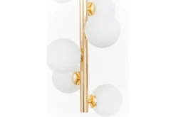 Plafoniera moderna oro con 7 sfere in vetro bianco PETRICA W7