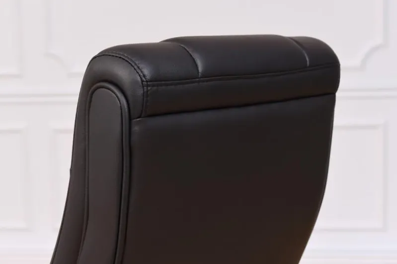Poltrona classica pelle nera Lider