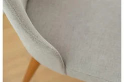 Poltroncina da pranzo imbottita grigia gambe faggio BRESSO