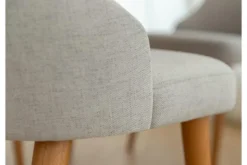Poltroncina da pranzo imbottita grigia gambe faggio BRESSO