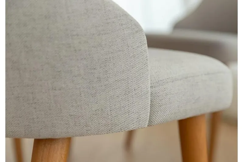 Poltroncina da pranzo imbottita grigia gambe faggio BRESSO