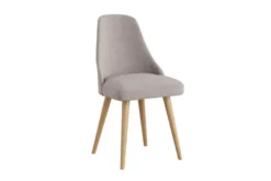 Poltroncina da pranzo imbottita grigia gambe faggio BRESSO