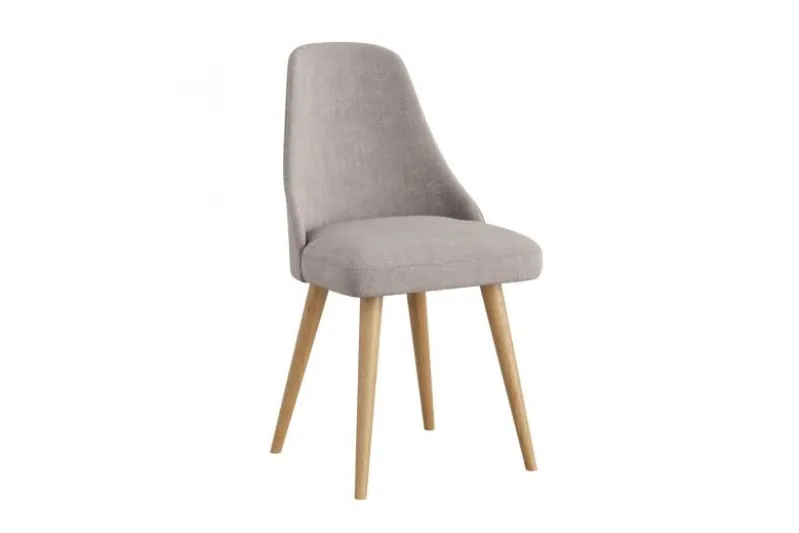 Poltroncina da pranzo imbottita grigia gambe faggio BRESSO
