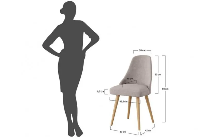 Poltroncina da pranzo imbottita grigia gambe faggio BRESSO