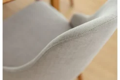 Poltroncina da pranzo imbottita grigia gambe faggio BRESSO