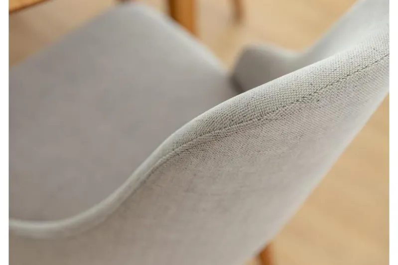 Poltroncina da pranzo imbottita grigia gambe faggio BRESSO
