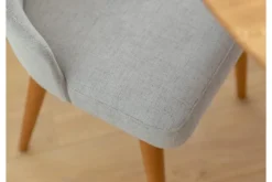 Poltroncina da pranzo imbottita grigia gambe faggio BRESSO