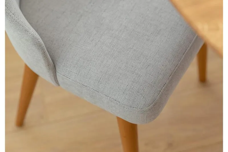 Poltroncina da pranzo imbottita grigia gambe faggio BRESSO