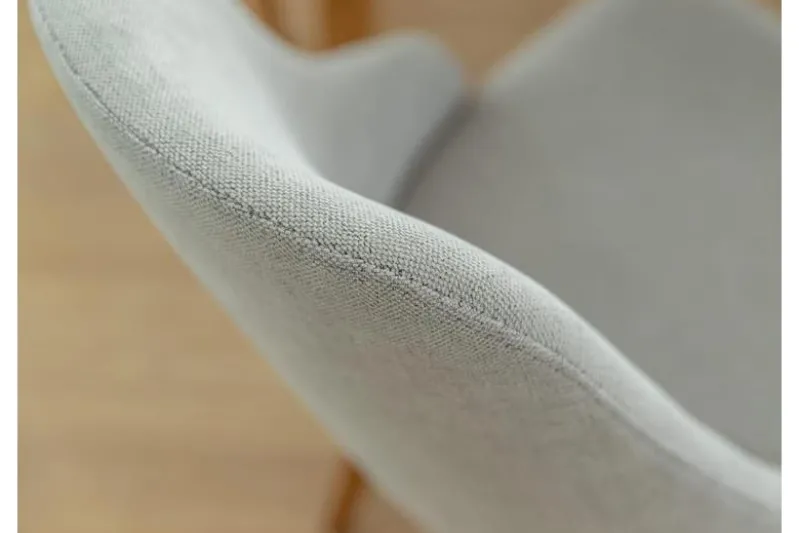 Poltroncina da pranzo imbottita grigia gambe faggio BRESSO