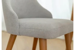 Poltroncina da pranzo imbottita grigia gambe faggio BRESSO