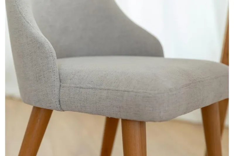 Poltroncina da pranzo imbottita grigia gambe faggio BRESSO