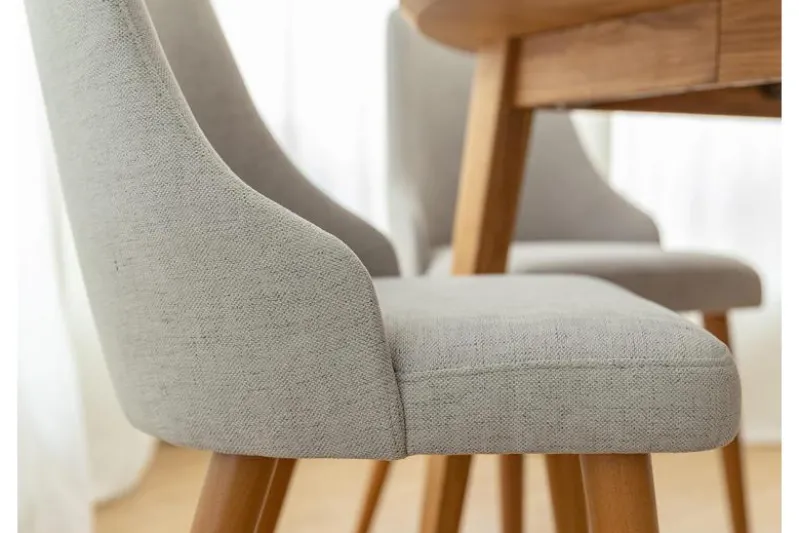 Poltroncina da pranzo imbottita grigia gambe faggio BRESSO