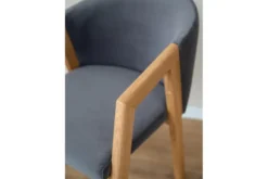 Poltroncina moderna velluto grafite e rovere FORIO