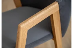 Poltroncina moderna velluto grafite e rovere FORIO