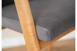 Poltroncina moderna velluto grafite e rovere FORIO
