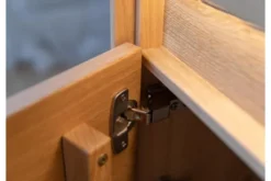 Porta TV con ripiano legno massello di rovere naturale LED integrato