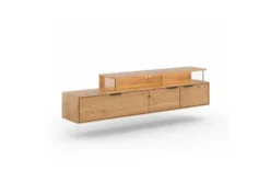 Porta tv sospeso rovere massello design moderno