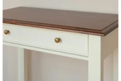 Postazione da trucco shabby chic pino massello tinto bianco noce