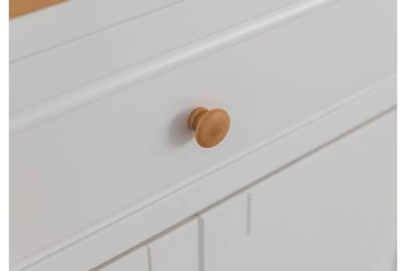 Scarpiera bianca e pino naturale massello shabby country