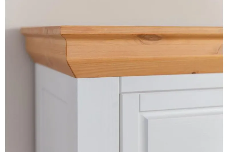 Scarpiera bianca e pino naturale massello shabby country