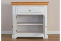 Scarpiera bianca e pino naturale massello shabby country