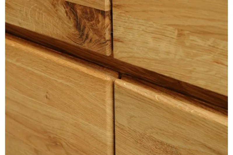 Scarpiera chiusa in legno naturale di rovere massello oliato