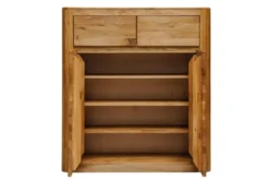 Scarpiera chiusa in legno naturale di rovere massello oliato