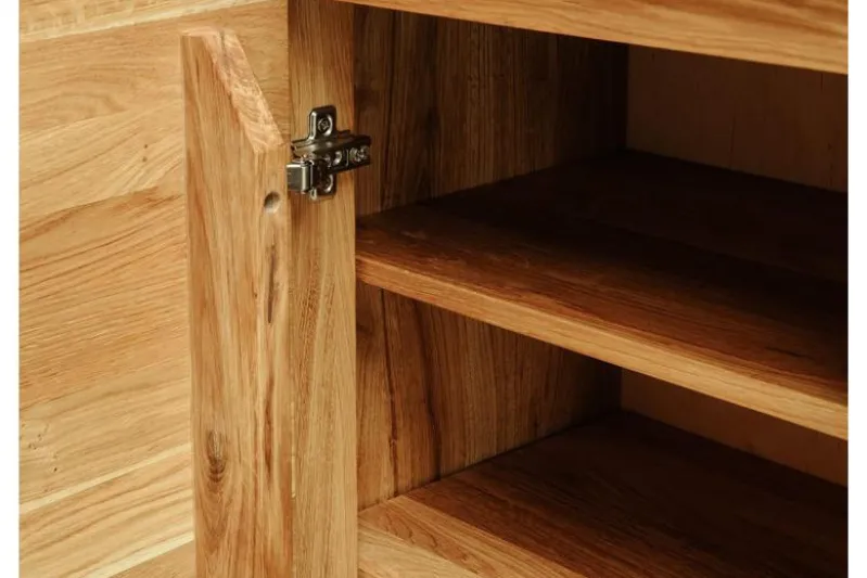 Scarpiera chiusa in legno naturale di rovere massello oliato