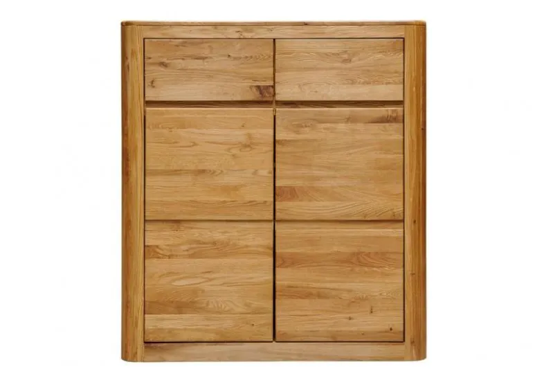 Scarpiera chiusa in legno naturale di rovere massello oliato