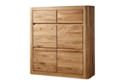 Scarpiera chiusa in legno naturale di rovere massello oliato