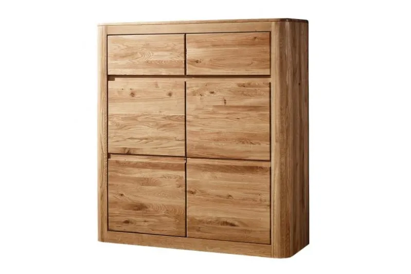 Scarpiera chiusa in legno naturale di rovere massello oliato