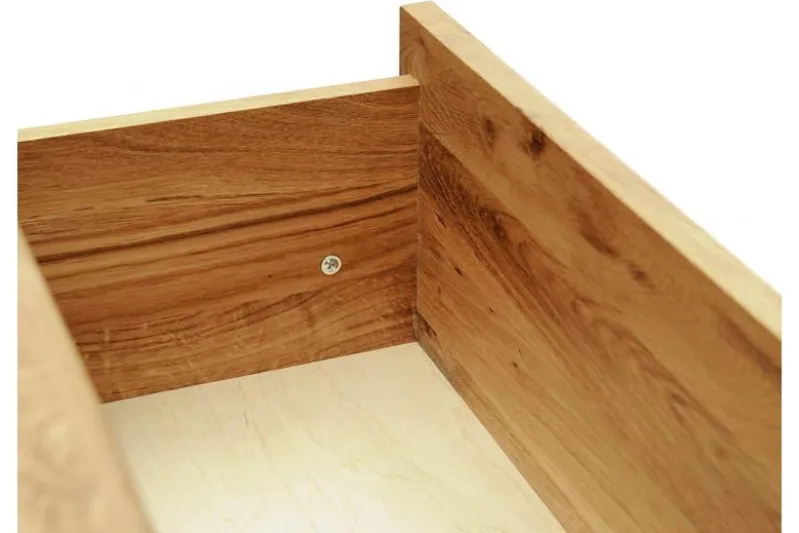 Scarpiera chiusa in legno naturale di rovere massello oliato