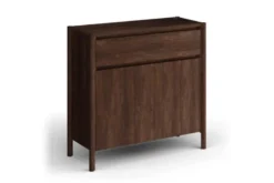 Scarpiera chiusa stile moderno in rovere massello tabacco