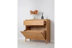 Scarpiera moderna in rovere massello naturale