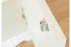 Scrittoio con armadietto shabby chic in pino massello bianco e noce