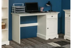 Scrittoio shabby chic in pino massello bianco