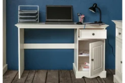 Scrittoio shabby chic in pino massello bianco